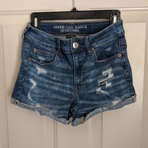 American Eagle Hi-Rise Denim Short Shorts